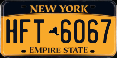 NY license plate HFT6067