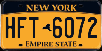NY license plate HFT6072