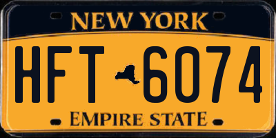 NY license plate HFT6074