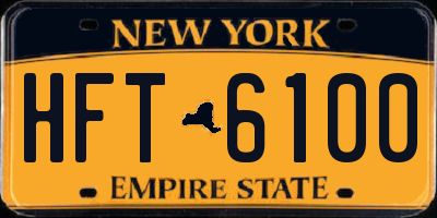 NY license plate HFT6100