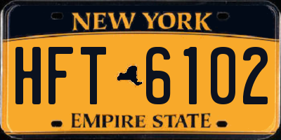 NY license plate HFT6102