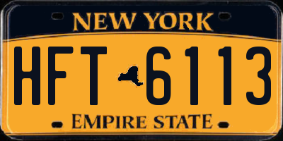 NY license plate HFT6113