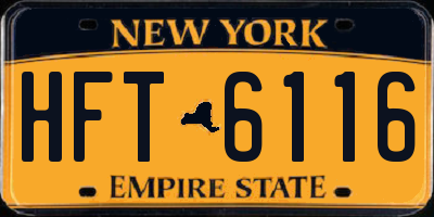 NY license plate HFT6116