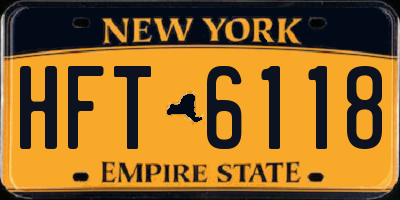 NY license plate HFT6118