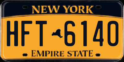 NY license plate HFT6140