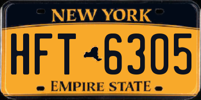 NY license plate HFT6305