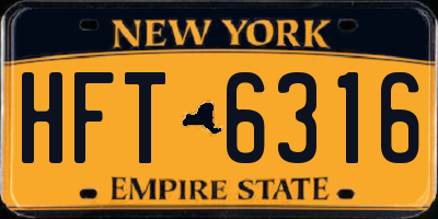 NY license plate HFT6316