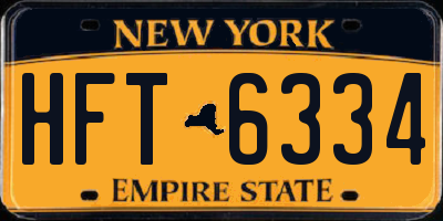 NY license plate HFT6334