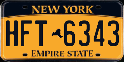 NY license plate HFT6343