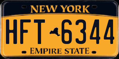NY license plate HFT6344