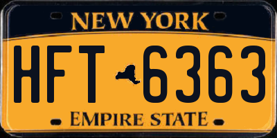 NY license plate HFT6363