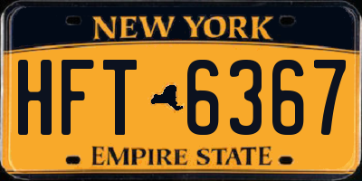 NY license plate HFT6367