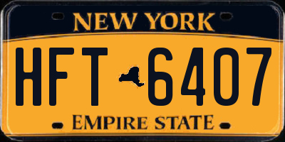 NY license plate HFT6407