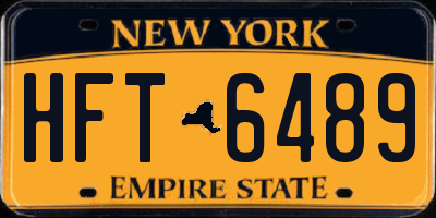 NY license plate HFT6489