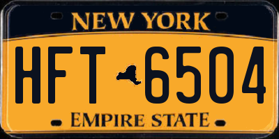 NY license plate HFT6504