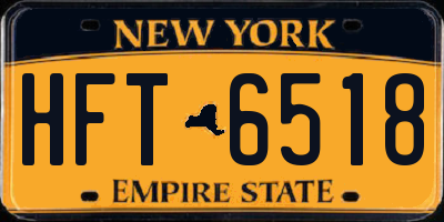 NY license plate HFT6518