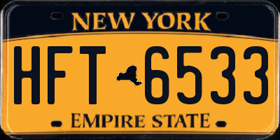 NY license plate HFT6533