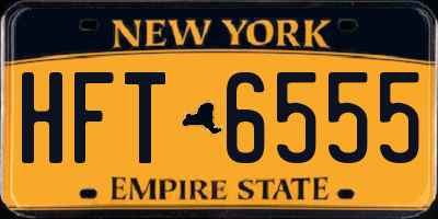 NY license plate HFT6555
