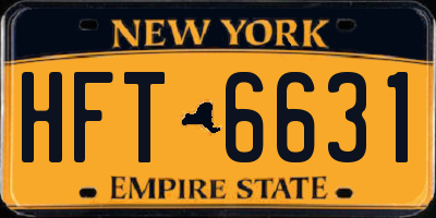 NY license plate HFT6631