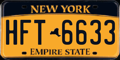 NY license plate HFT6633