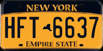 NY license plate HFT6637