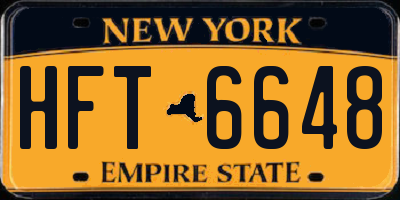 NY license plate HFT6648