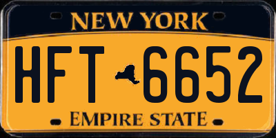 NY license plate HFT6652