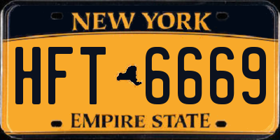NY license plate HFT6669