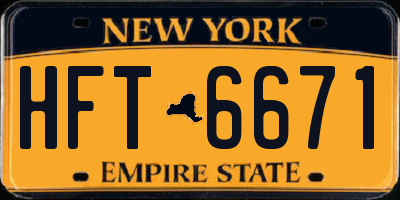 NY license plate HFT6671
