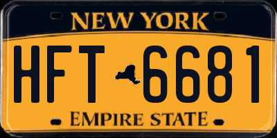 NY license plate HFT6681