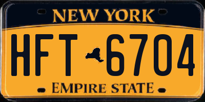 NY license plate HFT6704