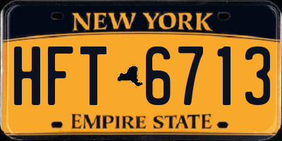 NY license plate HFT6713