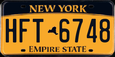 NY license plate HFT6748