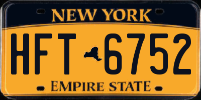 NY license plate HFT6752