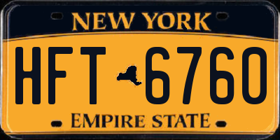 NY license plate HFT6760