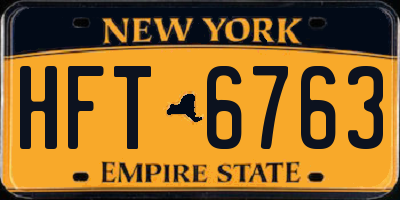 NY license plate HFT6763