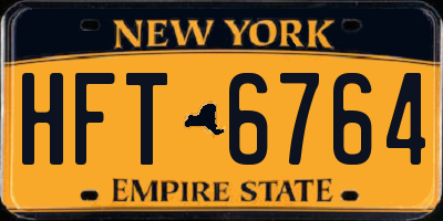 NY license plate HFT6764