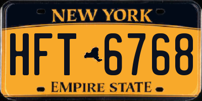 NY license plate HFT6768
