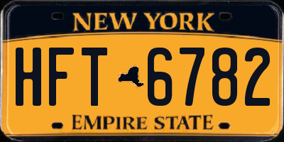 NY license plate HFT6782