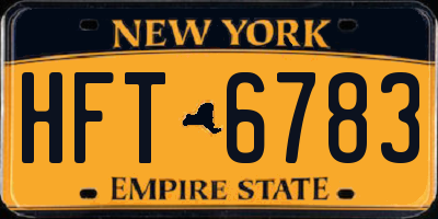 NY license plate HFT6783