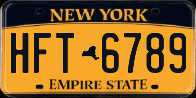 NY license plate HFT6789