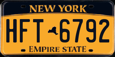 NY license plate HFT6792