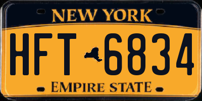 NY license plate HFT6834