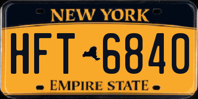 NY license plate HFT6840