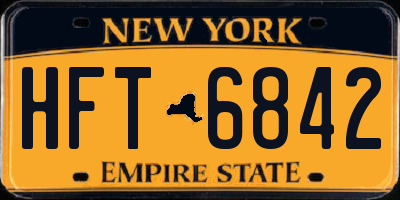 NY license plate HFT6842