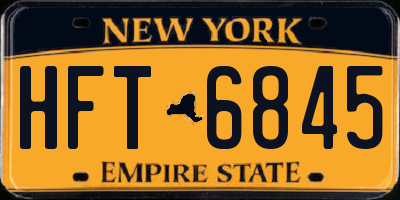 NY license plate HFT6845