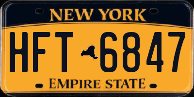 NY license plate HFT6847