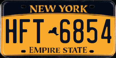 NY license plate HFT6854