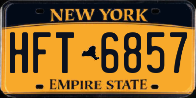 NY license plate HFT6857