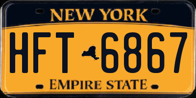 NY license plate HFT6867